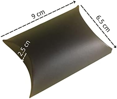 Kutije za bombone u obliku jastuka od 100 kom, Crna kartonska papirnata vrećica 3,5 * 2,5