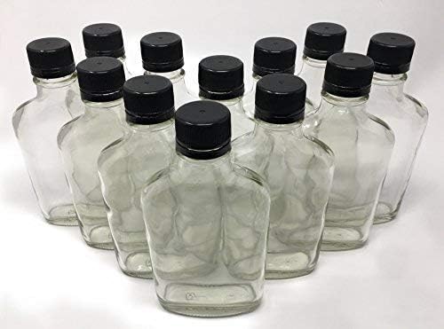 Staklena tikvica od 200 ml, boca s alkoholnim pićima s crnim čepovima