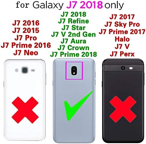 Kompatibilan sa Samsung Galaxy J7 Star J7 Crown 7J Refine 2018 J7V V 2. generacije Torbica-novčanik od kaljenog stakla, zaštitna folija