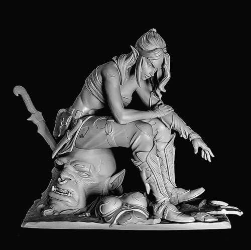 1/24 Smola Slika model drevne fantazije ženskog ratničkog modela smole Model Neprimjereno i neobojeno-