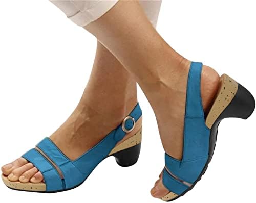Gufesf udobne sandale za žene, žene koje prozračene sandale udobne otvorenih nožnih nožnih nožnih nožnih nožnih nožnih peta sandala
