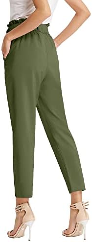 Ethia ženske haljine hlače za posao posao casual ženske hlače hlače tanke casual obrezane papirnate vrećice s strukom hlače s