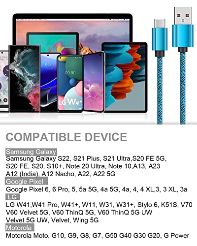 USB do USB C kabela [2pack/3ft], kabel za brzo punjenje tipa C za Samsung Galaxy S23 Ultra S23+ A12 A13 A22 A32 A42 A52 A72 A13 A02S