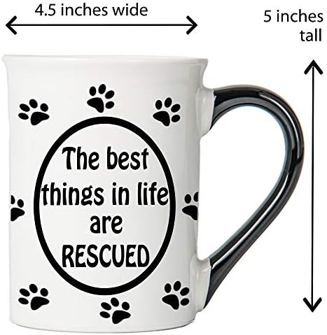 Cottage Creek Najbolje stvari u životu su spašene keramičke šalice za kavu za pse 16oz, darovi za ljubitelje pasa