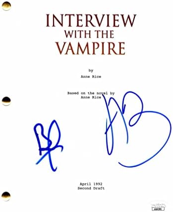 Antonio Banderas & Brad Pitt Cast potpisao je intervju s autografom s Vampire Full Film scenarije s Jamesom Spence provjerom autentifikacije
