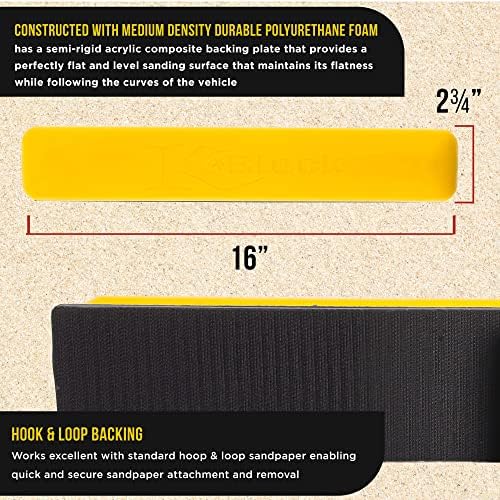 Dura-Gold Pro serija 16 K-Block Sander Firm & Flex Longboard Blok Block Block Pad s podupiračem kuke i petlje i PSA adapterskom jastukom