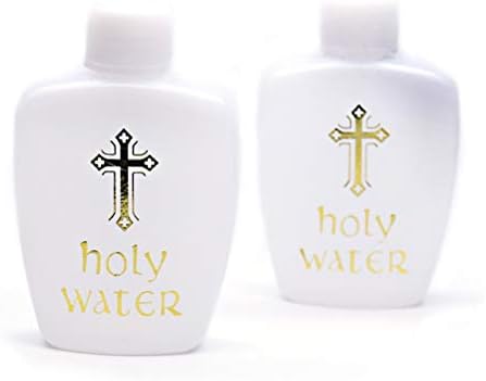 Qingsi 20pcs 60ml Boce svete vode Plastika Sveta voda Kontejner Sveta voda Prazni kontejneri sa zlatnim križem za katolički kršćanski
