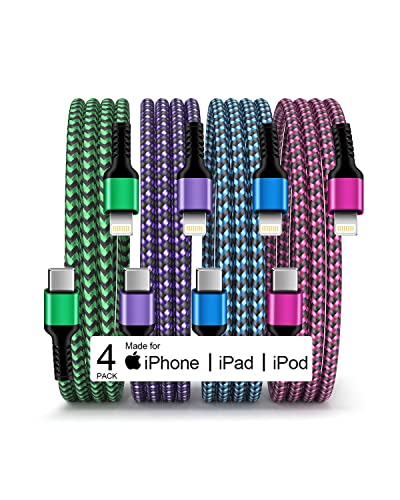 4 pakiranje/3ft [Apple MFI certificiran] USB C Lightning kabel za iPhone 14 Pro Max, 14 Pro, 14 Plus, 14, SE 13 12 11 10 X XR XS 8,