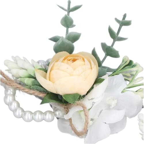 Kompletan set za pribor za vjenčanje - izvrsni žuti biserni zglobni cvjetovi za djeveruše i mladoženje prijenosne cvjetne korze za