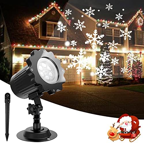 Božićna svjetla projektora snježne pahuljice, vodonepropusne snježne padavine Projektor na otvorenom i zatvorenom, podesivi bijeli