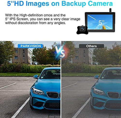 ParkVision Digital Wireless Backup Camera komplet s super stabilnim signalom, 5 '' IPS zaslonski monitor, noćni vid IP68 Vodootporna