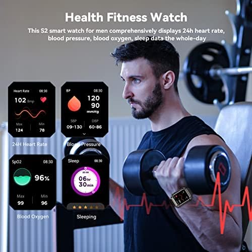 XLKYQSH Vojni pametni satovi za muškarce, 5ATM IP68 Vodootporni sat s Bluetooth Call Fitness Tracker Health Watch sa zdravstvenim podacima