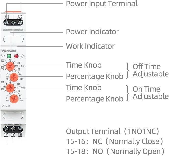 MoMTC ciklus timer relej 220V Elektronički dvostruki podesivi bljeskalica relej 12-240V AC/DC Ponovite ciklički tajmer 1PCS