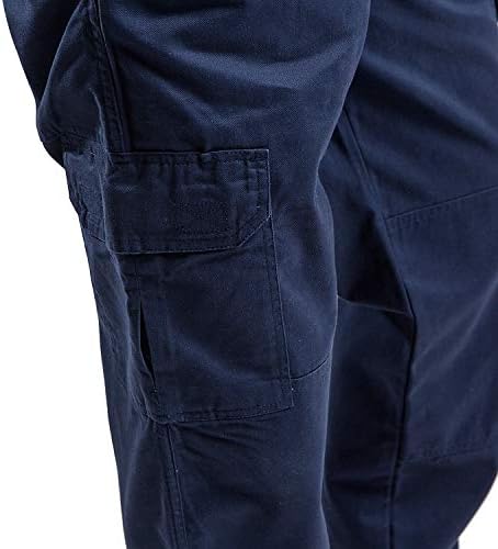 Muške teretne hlače; vatrootporne hlače lagane 7,5 unci od pamuka s elastičnom elastikom otpornom na plamen u struku