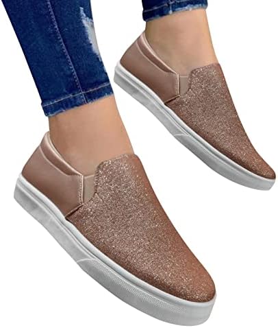 Ladies Fashion Solid Color Kožni šljokica niska gornja veličina ravne ležerne cipele Poslovanje casual cipela za žene