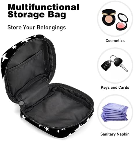 Torba za razdoblje, torba sanitarne salvete, držač jastučića za razdoblje, torbica za šminku, crna