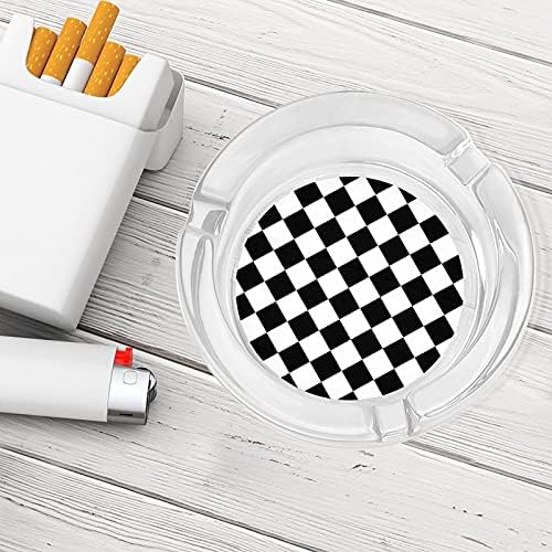 Bijele crne karirane cigarete pušači staklene pepeljare pepela ladica za kućni ured za stolni stol ukras