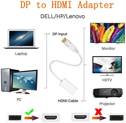 Adapter DisplayPort to HDMI konverter DEORNA 4K DP to HDMI od muškaraca i žena za Dell, HP, Lenovo desktop računala, prijenosna računala,