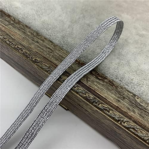 5 jardi / lot 6mm elastična traka zlatna žica sjajna elastična traka od spandeksa za završnu obradu šivaće tkanine pribor za odjeću-43814