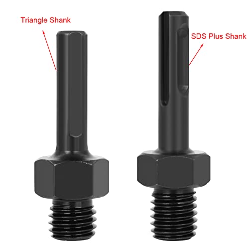 Anomy 2PCS jezgra bušilica adapter 5/8 -11 nit mužjaka na 3/8 SDS plus šljokica i trokuta, 5/8 11 mužjaka adapter za bušenje za navojni