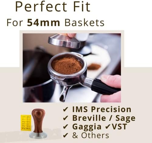 53,5 mm espresso tamper | Odgovara 54 mm IMS košare, Gaggia Classic Pro, 54 mm VST filter košare | Napravljeno u Italiji | Oluma i