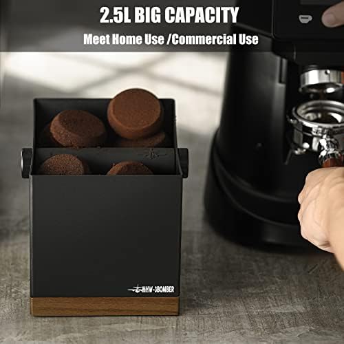 MHW-3Bomber espresso kuck kutija velika 2,5 L metalna kava kava s visokim kapacitetom izdržljive s orahom i četkom GB5426 B5332