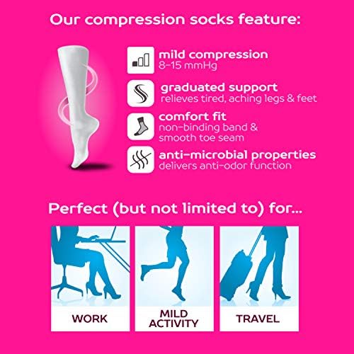 Terapijske kompresijske čarape za žene. Stupnjevana bakrena impregnacija, traka koja se ne veže, glatki šav na nožnom prstu, 4 para