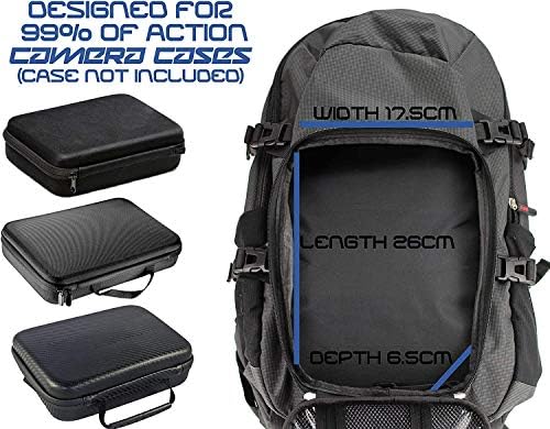 NavItech Action Camera ruksak i kombinirani kombinirani komplet za 8-in-1 s integriranim remenom za prsa-kompatibilan s garsent akcijskom