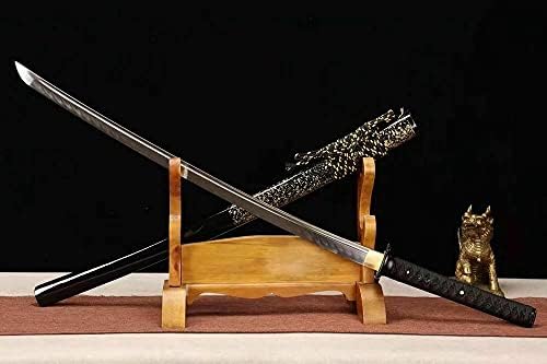 PJXC Battle Japanska samurai katana mač Oštra glina kaljenog čeličnog oštrica puni tang