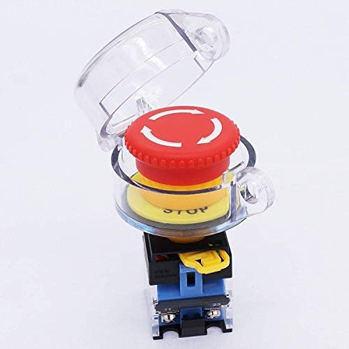 2pcs 22mm prozirni plastični cilindar sa zaštitom prekidača s gumbom žuti okrugli zaštitni poklopac zaštitni poklopac za prekidač s