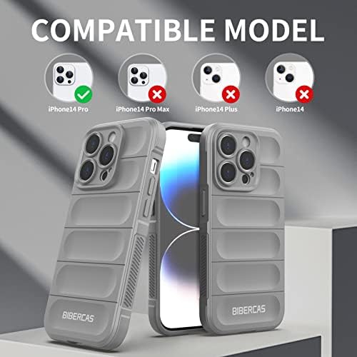 Bibercas dizajniran za futrolu za iPhone 14 Pro, futrola otporna na silikon sa zaštitom kamere, [mekana obloga za mikrovlake protiv
