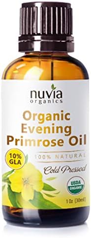 Nuvia Organics Evening Primrose ulje, USDA certificirano čisto hladno prešano, ekstrakciju bez otapala; 1 oz