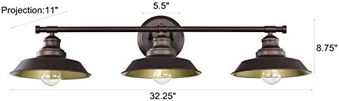 * 3 svjetla za kupaonicu u seoskoj kući rustikalna zidna svjetiljka za kupaonicu Industrijska metalna zidna rasvjeta za unutarnju kuhinju