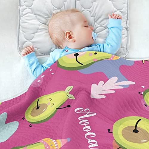 Ružičasto zeleno avokado dječje pokrivače 30 x 40 u slatkom voću deka za malu djecu deka za novorođenčad pokrivač za rasadni krevet