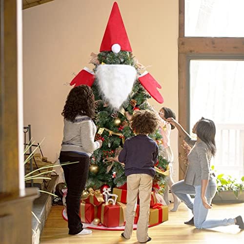SY Super Bang božićno drvce Topper set, Gnome ukrasi za božićno drvce, za kućni vjenčani rođendan zatvoreni/vanjski Dan zahvalnosti