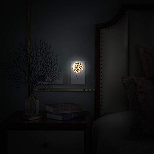 Noće svjetiljke smeđi mramorni LED noćni dodatak sa sumračnim senzorom za spavaću sobu Kuhinj Kuhinja čajnica 2 pakiranje 1,96INX1.96IN
