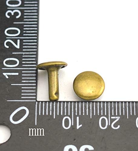 Wuuycoky brončana dvostruka kapica Kožna zakovica za zakovice CUSULARNI METALNI KAPINS 9 mm i post 10 mm pakiranje od 200 setova