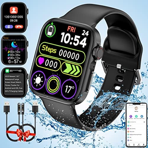 Pametni sat za žene muškarce, 2023. najnoviji Bluetooth Smartwatch 1.81 '' dodirni zaslon za Android iOS telefone Odgovor/upućivanje