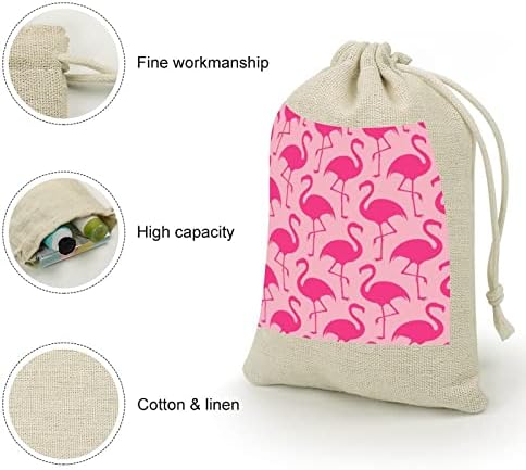Ružičaste Flamingo vrećice za pohranu poklon vrećice za slatkiše za višekratnu upotrebu sklopive i kompaktne višenamjenske džepne vrećice