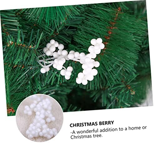 Nolitoy 12 PC simuliranih bijelih bobica Artifiales para lažne bobice za zanatske božićno drvce dekor bijeli dekor božićni vijenac