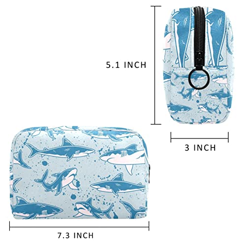 Plavi morski pas Mala torbica za torbu za torbicu za torbicu kozmetička torba prijenosna toaletna vreća za žene djevojke Pokloni