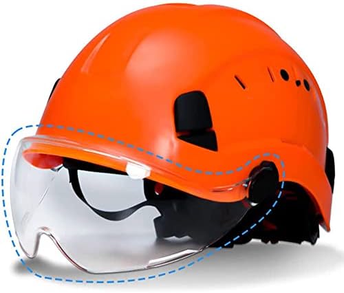 Hokcus sigurnosna kaciga Zaštitna kaciga s naočalama ABS Tvrdi šeširi, 6 točaka, prozračene građevinske kacige, podesive sigurnosne