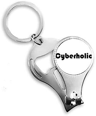 Moderna riječ cyberholic art deco poklon modni nokat nokat ring ring lanac za otvarač boca za bočicu