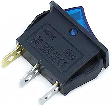 CEKGDB 1PCS KCD3 prekidač za napajanje 15A/20A 125V/250V 3 PIN ROCKER Switch White's Clear Silikonski vodootporni zaštitni pokrov pravokutnik
