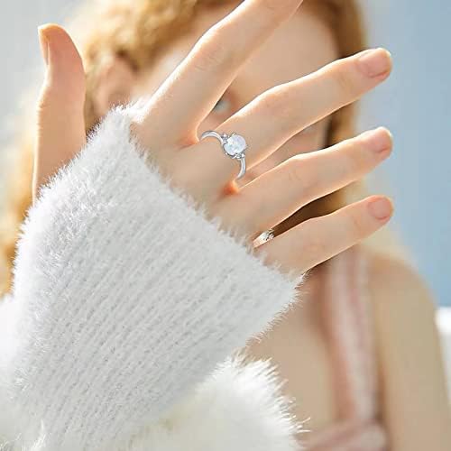 Žlica nakit izvrsne dame srebrni prsten ovalnog reza nakit od rhinestona Rođendanska ponuda poklon za mladence vjenčani prsten za zabavu