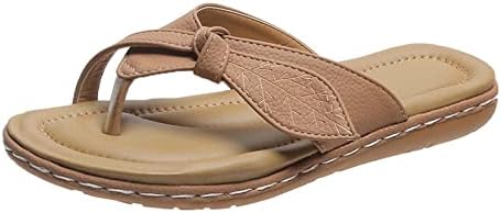 Flip Flops za žene tange, vintage odjevene ravne papuče Ljetni prozračni klizači Slajdovi bez klizanja sandale na plaži