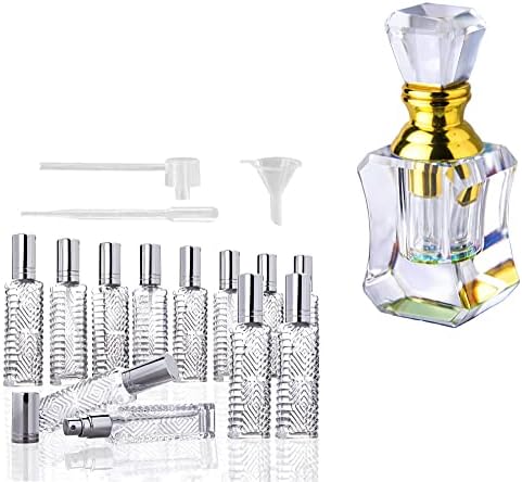 Yu Feng 12pcs Taj Mahal Style Clear Spray boce s koritama pipetama i 1 ml zlatne vintage kristalne boce za parfem