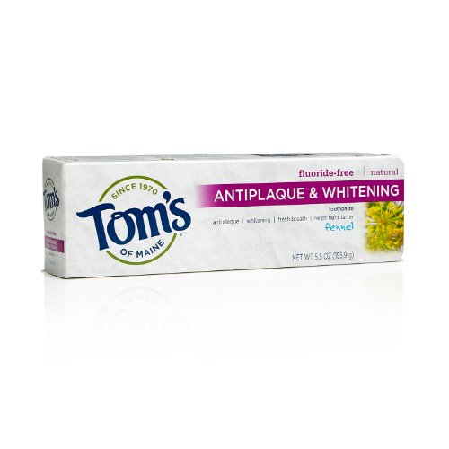 Tom's of Maine 683186 Antiplaque i izbjeljujući prirodna pasta za zube bez fluorida, paprika, 1 unca, veličina putovanja, 48 brojanja