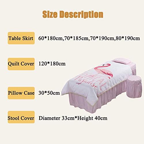 Zhuan Premium masaža setovi tablice, masaža tablice set set mikrofibera pokrovni sloj kreveta Poklopac Poklopac Lime-Pink-Pink 70x185cm