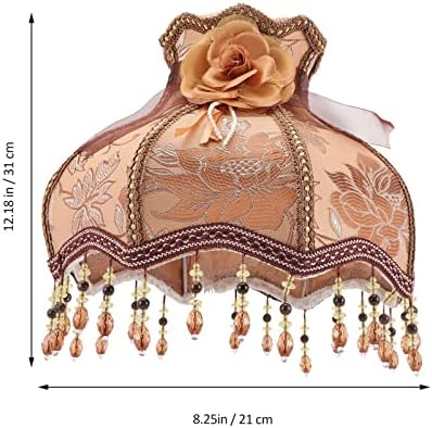 Solustre tkanina za tkaninu pokrivač od čipke lampa nijansa: europska kopča za cvijeće- na tkanini zamjena sjenila s kristalnim perlicama